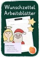 Vorschau - Arbeitsblätter - Weihnachten / Wunschzettel: Arbeitsblätter und Clip Arts - Deckblatt