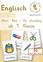 Vorschau - Poster - Wort-Bild-Karten "Schoolbag" (Englisch) - ab 1. Klasse - Deckblatt