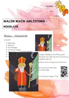 Vorschau - Mal- und Bastelvorlagen - Malen nach Anleitung - Nikolaus - Deckblatt