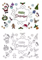 Vorschau - Mal- und Bastelvorlagen - 🎄Hallo Dezember Ausmalbild 🎅🏼 - Deckblatt