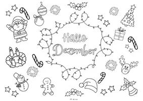 Vorschau - Mal- und Bastelvorlagen - 🎄Hallo Dezember Ausmalbild 🎅🏼 - Seite 2
