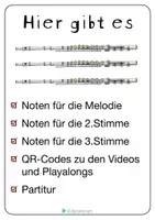 Vorschau - Unterrichtsreihen - Musik Weihnachten 🔔 Kling Glöckchen | Noten für 3 Querflöten | QR zu Playalong-Videos - Seite 1