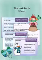 Vorschau - Aufgabenkarten - Abschreibkartei Winter Klasse 1-4 #edukilights22 - Deckblatt