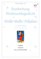 Vorschau - Arbeitsblätter - Deutsch - Erarbeitung Weihnachtsgedicht (#4), Klasse 1/2 - Deckblatt