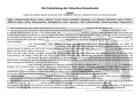 Vorschau - Arbeitsblätter - Lückentext: Entstehung der Attischen Demokratie (Antikes Griechenland, Athen) - Deckblatt