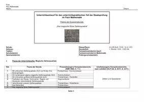 Vorschau - Stundenentwürfe - 2. Staatsexamen Unterrichtsstunde Mathematik: "Das magische Dürer Zahlenquadrat" (Mathekonferenz 4. Klasse Grundschule) - Seite 1