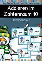 Vorschau - Spiele - Dominospiele - Addition mit dem Schneemann im Zahlenraum 10 - Deckblatt