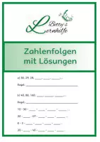 Vorschau - Arbeitsblätter - Arbeitsblätter - Zahlenfolgen mit Lösungen - Deckblatt