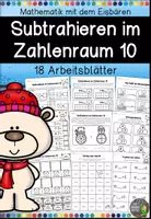 Vorschau - Arbeitsblätter - Arbeitsblätter - Subtrahieren mit dem Eisbären im ZR 10 - Deckblatt