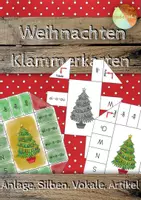 Vorschau - Aufgabenkarten - "4 auf einen Streich" - Weihnachten - Klammerkarten - Deckblatt