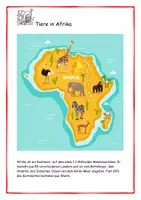 Vorschau - Arbeitsblätter - Tiere in Afrika, Aufgaben, Lösungen, Texte, Spiele - Seite 1