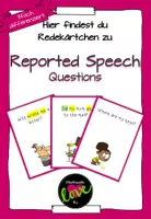 Vorschau - Aufgabenkarten - 32 Sprechkärtchen zum Reported Speech - Questions 2 fach differenziert - Deckblatt