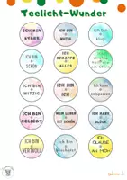 Vorschau - Arbeitsblätter - Bastelidee Weihnachten: Teelicht-Affirmation & Zauber-Bilder - Seite 1
