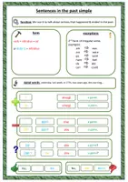 Vorschau - Arbeitsblätter - Sentences in the past simple - cheat sheet - Deckblatt