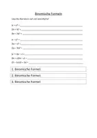 Vorschau - Arbeitsblätter - Binomische Formeln - Einführung und Arbeitsblatt - Deckblatt