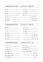Vorschau - Arbeitsblätter - Binomische Formeln - Einführung und Arbeitsblatt - Seite 1