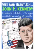 Vorschau - Arbeitsblätter - John F. Kennedy (JFK) Steckbrief - Deckblatt