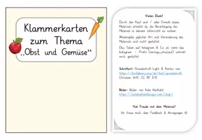 Vorschau - Stationenlernen - 4 - fach differenzierte Klammerkarten: Obst und Gemüse - Seite 2