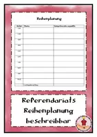 Vorschau - Lehrpläne/Lehrermaterial - Referendariat Reihenplanung Tabelle beschreibbar - Deckblatt