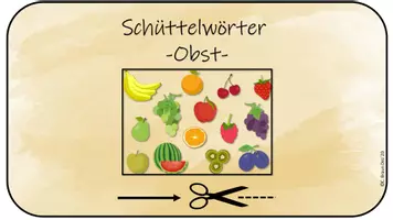 Vorschau - Arbeitsblätter - Schüttelwörterkarten- Obst - Deckblatt