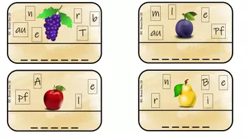 Vorschau - Arbeitsblätter - Schüttelwörterkarten- Obst - Seite 2