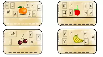 Vorschau - Arbeitsblätter - Schüttelwörterkarten- Obst - Seite 3