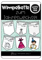 Vorschau - Mal- und Bastelvorlagen - Wimpelkette für Neujahr & Silvester - Deckblatt