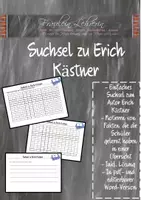Vorschau - Arbeitsblätter - Rätsel/Suchsel zum Autor Erich Kästner! Inkl. Lösung! - Deckblatt