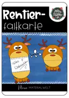 Vorschau - Mal- und Bastelvorlagen - Rentier-Faltkarte für einen netten Weihnachtsgruß - Deckblatt