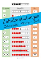 Vorschau - Arbeitsblätter - Zahldarstellungen: Zehnerfeld, Würfel und Zahl - ZR 10 - Mathematik Klasse 1 - Deckblatt