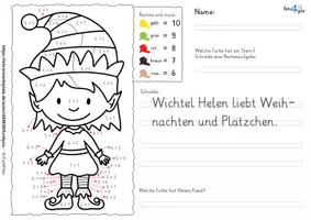 Vorschau - Arbeitsblätter - Weihnachten - Rechnen und malen (Addition und Subtraktion bis 10) - Seite 2