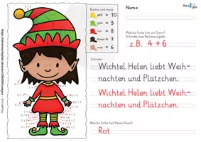 Vorschau - Arbeitsblätter - Weihnachten - Rechnen und malen (Addition und Subtraktion bis 10) - Seite 3