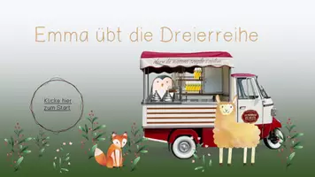 Vorschau - Spiele - Emma übt die Dreierreihe - interaktive PDF zum Einmaleins - Seite 1