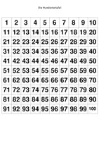 Vorschau - Arbeitsblätter - Hundertertafel(n) - Deckblatt