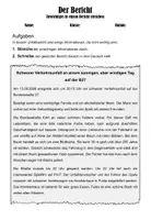 Vorschau - Arbeitsblätter - Der Bericht Unwichtiges streichen Teil 5 - Deckblatt