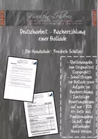 Vorschau - Klassenarbeiten - Deutscharbeit zur Ballade "Der Handschuh" (Schiller), Nacherzählung u. Inhaltsfragen inkl. Bewertungsbogen - Deckblatt