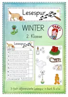 Vorschau - Stationenlernen - Mini-Lesespur Winter (3-fach differenziert) - Deckblatt