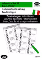 Vorschau - Arbeitsblätter - Kommunikationsübung Italienisch: Tandembogen Italiani famosi - Italienische Persönlichkeiten - Deckblatt