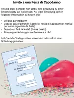 Vorschau - Arbeitsblätter - Italienisch: Einladungen zu einer Silvesterparty schreiben - Seite 2