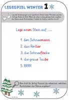 Vorschau - Arbeitsblätter - Winter Legespiel - Lesepiel. Lesemotivation - Seite 2