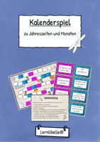 Vorschau - Spiele - Kalenderspiel zu Jahreszeiten und Monaten Klasse 2 Sachunterricht Grundschule Kalender - Deckblatt