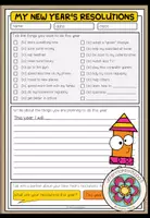 Vorschau - Arbeitsblätter - New Year's Resolutions - Writing + Speaking - Deckblatt
