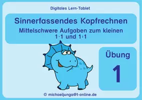 Vorschau - Arbeitsblätter - Digitales Lern-Tablet: Mittelschwere Aufgaben 1x1/1:1, Übung 1 - Seite 1