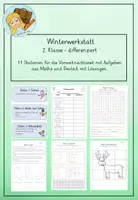 Vorschau - Arbeitsblätter - Weihnachts-Winter-Werkstatt für 2. Klasse -differenziert - Deckblatt