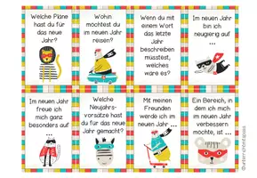 Vorschau - Fördermaterial/Inklusion - NEUJAHR - Plauderkärtchen - Seite 2