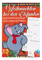 Vorschau - Arbeitsblätter - Kreatives Schreiben - Weihnachten bei den Elefanten - Deckblatt