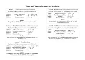 Vorschau - Arbeitsblätter - Term und Termumformungen (differenziert) - Deckblatt