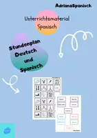Vorschau - Mal- und Bastelvorlagen - Stundenplan Deutsch und Spanisch - Deckblatt