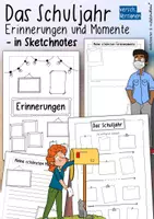 Vorschau - Arbeitsblätter - Das Schuljahr - Erinnerungen und Momente in Sketchnotes - Deckblatt
