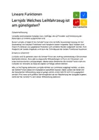 Vorschau - Arbeitsblätter - Lernjob: Schnittpunkt von linearen Funktionen - Seite 1